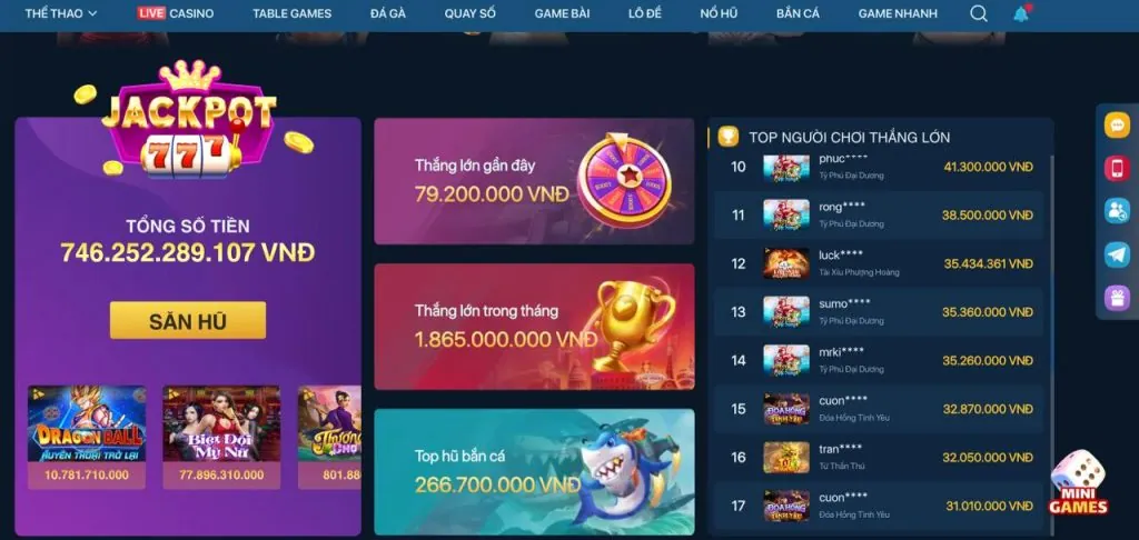 Trò chơi bắn cá và xổ số